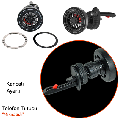 Carub Telefon Tutucu Mıknatıslı Havalandırma Kancalı Dönerli Ayarlı BR5901979