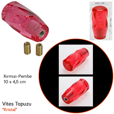 Carub Vites Topuzu Kristal Kırmızı 10 cm BR6219303