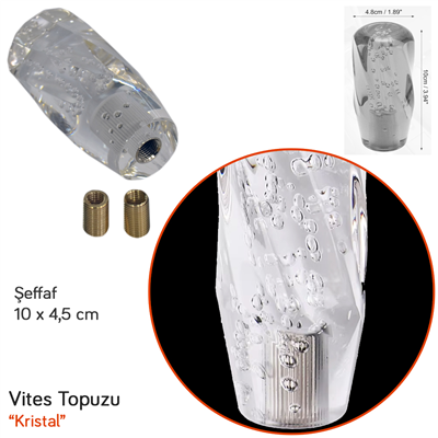 Carub Vites Topuzu Kristal Şeffaf 10 cm BR6219304
