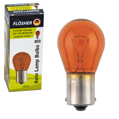 Flösher 12V 93 Ampul Amber Yakın Tırnak 21W BAU15s (7507) FLS-667102-AG (10 lu)