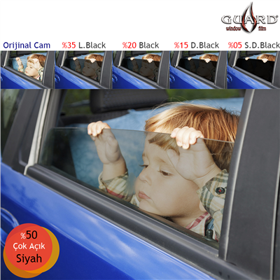Guard GT-100 1 Ply Çizilmez 100 cm x 60 Mt %50 L.L.Black Cam Filmi
