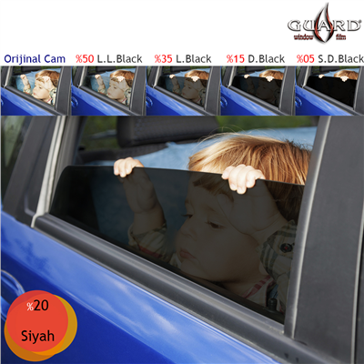 Guard GT-200 2 Ply Çizilmez 152 cm x 60 Mt %20 Black Cam Filmi