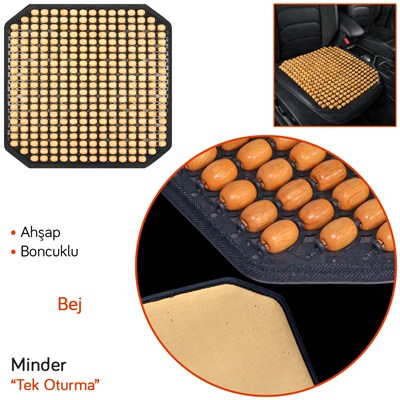 Guard Oturma Minderi Ahşap Boncuklu Bej 733.BJ