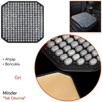 Guard Oturma Minderi Ahşap Boncuklu Gri 733.GR