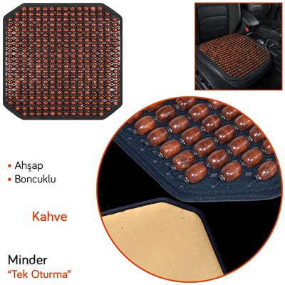 Guard Oturma Minderi Ahşap Boncuklu Kahverengi 733.BR