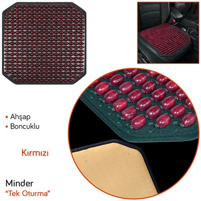 Guard Oturma Minderi Ahşap Boncuklu Kırmızı 733.R