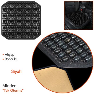 Guard Oturma Minderi Ahşap Boncuklu Siyah 733.BL