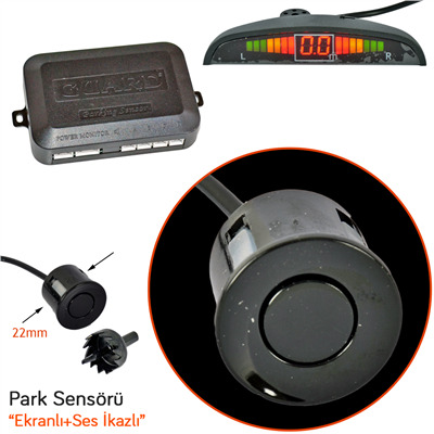 Guard Park Sensörü Led Ekranlı Ses İkazlı 22 mm Siyah