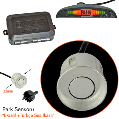 Guard Park Sensörü Led Ekranlı Türkçe İkazlı 22 mm Gri