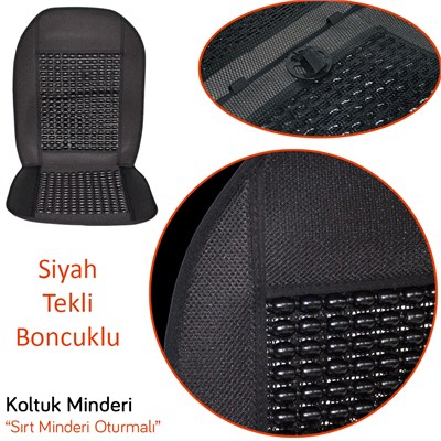 Guard Scarlet Sırt Minderi Oturmalı Ahşap Boncuklu Siyah 858.BL