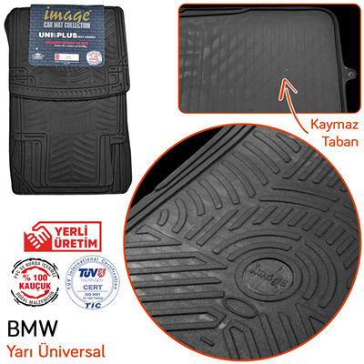 İmage Bmw Yarı-Üniversal Lüks Siyah Kauçuk Paspas