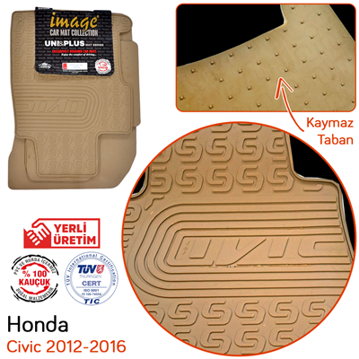 İmage Honda Civic 2012-2016 Bej Kauçuk Paspas