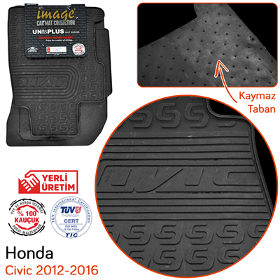İmage Honda Civic 2012-2016 Siyah Kauçuk Paspas