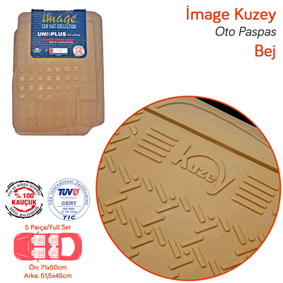 İmage Kuzey Üniversal Paspas Kauçuk Bej 5 Parça