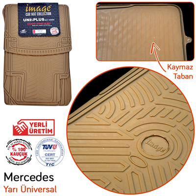 İmage Mercedes Yarı-Üniversal Lüks Bej Kauçuk Paspas