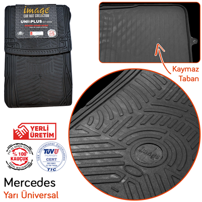 İmage Mercedes Yarı-Üniversal Lüks Siyah Kauçuk Paspas