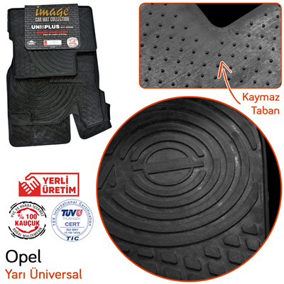 İmage Opel Yarı-Üniversal Lüks Siyah Kauçuk Paspas