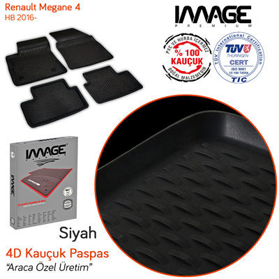 İmage Renault Megane 4 HB 2016+ 4D Havuzlu Paspas