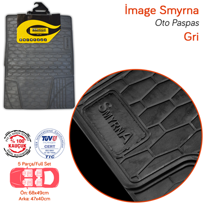 İmage Smyrna Gri Üniversal Paspas Kauçuk