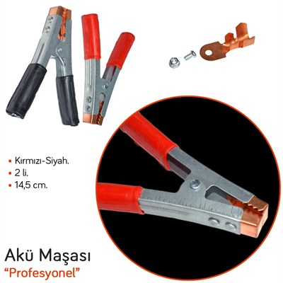 KGN Akü Maşası 1. Kalite Kırmızı-Siyah 2 li KGN 1201009