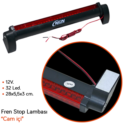 KGN Fren Stop Lambası Cam İçi 12V 32 Led 0801003