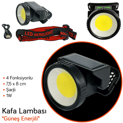 Lambada Kafa Lambası Güneş Enerjili Şarjlı 3 Fonksiyon 1W BR4456032