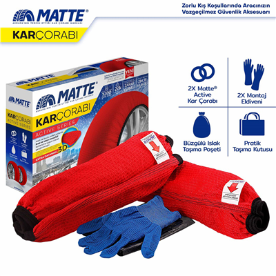 Matte Kar Çorabı Active Series Kırmızı Large