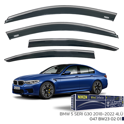 Niken Bmw 5 Serisi (G30) 2018-2022 Kromlu Cam Rüzgarlığı 4 lü