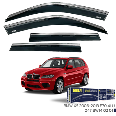 Niken Bmw X5 (E70) 2006-2013 Kromlu Cam Rüzgarlığı 4 lü