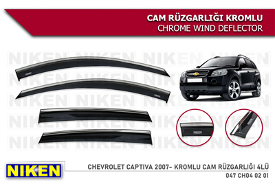 Niken Chevrolet Captiva 2007+ Kromlu Cam Rüzgarlığı 4 lü