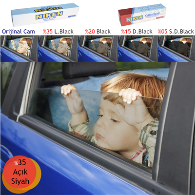 Niken Çizilmez 100 cm x 60 Mt %35 Black Cam Filmi