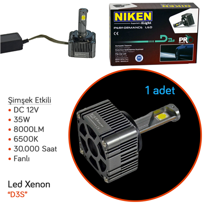 Niken D3S Led Xenon Pro Serisi (1 Adet) 55W 7500 LM
