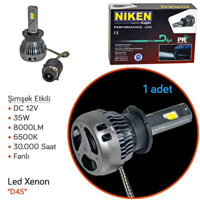 Niken D4S Led Xenon Pro Serisi (1 Adet) 55W 7500 LM
