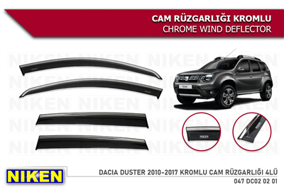 Niken Dacia Duster 2010-2017 Kromlu Cam Rüzgarlığı 4 lü