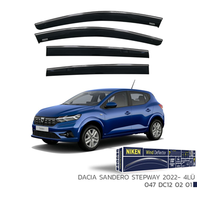 Niken Dacia Sandero 2022+ Kromlu Cam Rüzgarlığı 4 lü