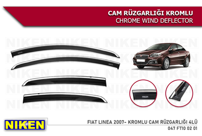 Niken Fiat Linea 2007+ Kromlu Cam Rüzgarlığı 4 lü