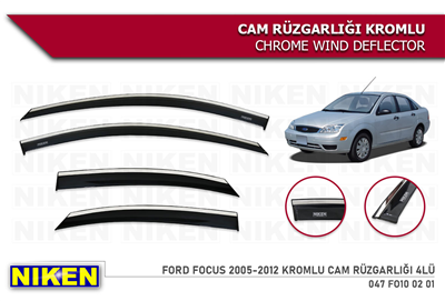 Niken Ford Focus 2 2005-2012 Kromlu Cam Rüzgarlığı 4 lü