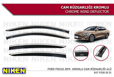 Niken Ford Focus 4 2019+ Kromlu Cam Rüzgarlığı 4 lü