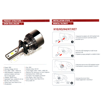 Niken H15 Led Xenon 6000K Evo Serisi 4000 LM