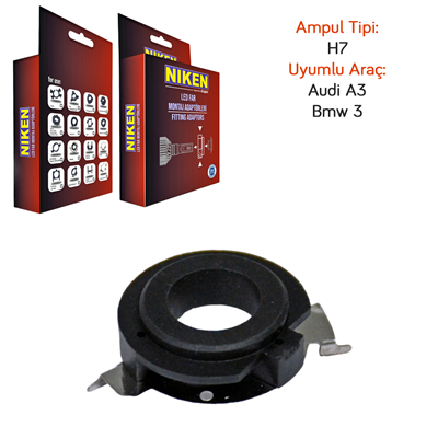 Niken H7 Audi A3/Bmw 5 Serisi/Qashqai Led Far Montaj Adaptörü 061 001 01 05
