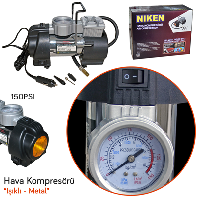 Niken Hava Kompresörü 150 Psi Pro Metal Gövde Işıklı 025 001 05 01