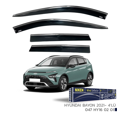 Niken Hyundai Bayon 2021+ Kromlu Cam Rüzgarlığı 4 lü