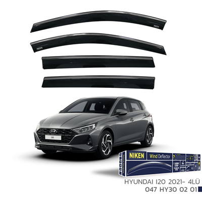 Niken Hyundai i20 2021+ Kromlu Cam Rüzgarlığı 4 lü
