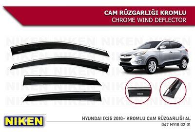 Niken Hyundai ix35 2010+ Kromlu Cam Rüzgarlığı 4 lü
