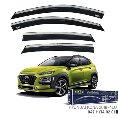 Niken Hyundai Kona 2023+ Kromlu Cam Rüzgarlığı 4 lü