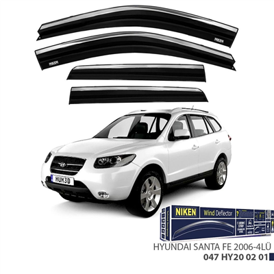 Niken Hyundai Santa Fe 2006-2012 Kromlu Cam Rüzgarlığı 4 lü