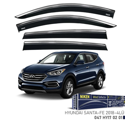 Niken Hyundai Santa Fe 2018-2023 Kromlu Cam Rüzgarlığı 4 lü