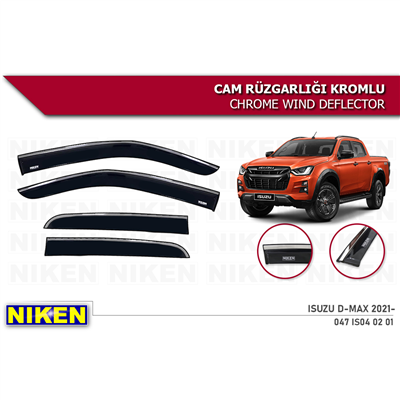 Niken İsuzu D-Max 2021+ Kromlu Cam Rüzgarlığı 4 lü