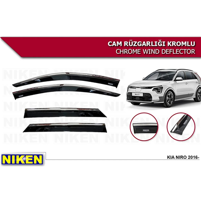 Niken Kia Niro 2016-2021 Kromlu Cam Rüzgarlığı 4 lü