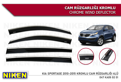 Niken Kia Sportage 2010-2015 Kromlu Cam Rüzgarlığı 4 lü